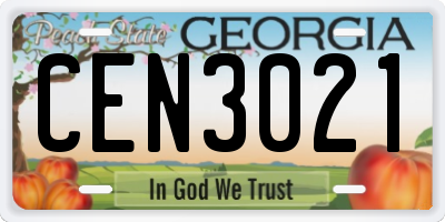 GA license plate CEN3021