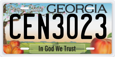 GA license plate CEN3023