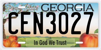 GA license plate CEN3027