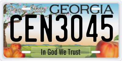 GA license plate CEN3045