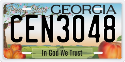 GA license plate CEN3048