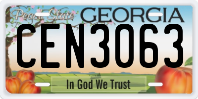 GA license plate CEN3063
