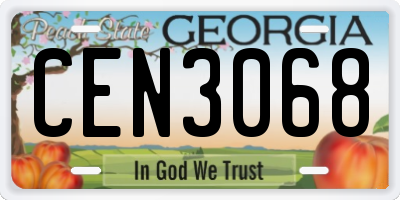 GA license plate CEN3068