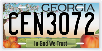 GA license plate CEN3072