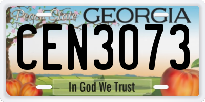 GA license plate CEN3073