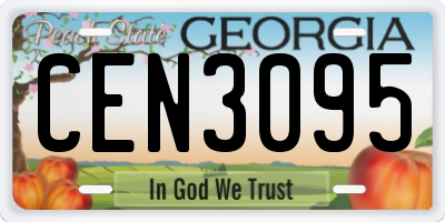 GA license plate CEN3095