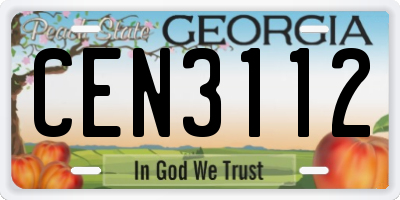 GA license plate CEN3112