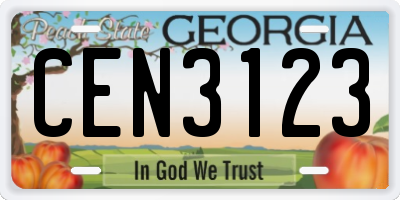 GA license plate CEN3123