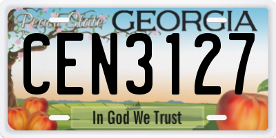 GA license plate CEN3127