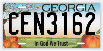 GA license plate CEN3162