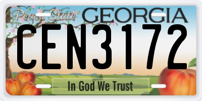 GA license plate CEN3172