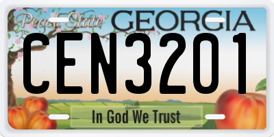 GA license plate CEN3201