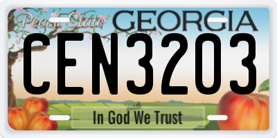 GA license plate CEN3203