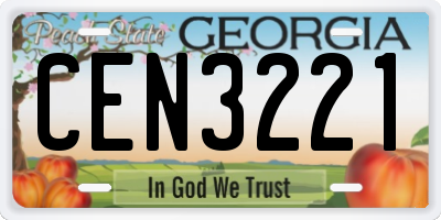 GA license plate CEN3221