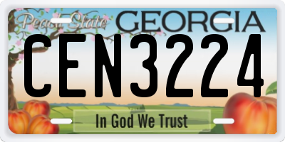 GA license plate CEN3224