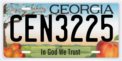 GA license plate CEN3225
