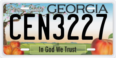 GA license plate CEN3227