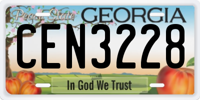 GA license plate CEN3228