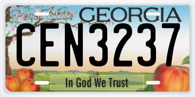 GA license plate CEN3237