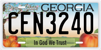GA license plate CEN3240