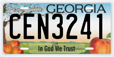 GA license plate CEN3241
