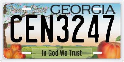 GA license plate CEN3247