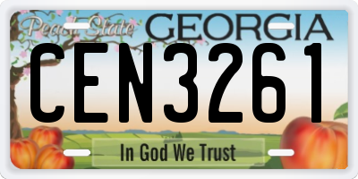 GA license plate CEN3261