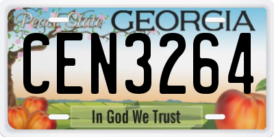 GA license plate CEN3264