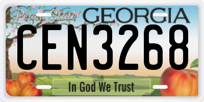 GA license plate CEN3268