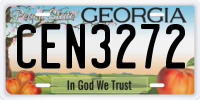 GA license plate CEN3272