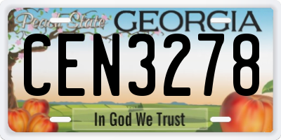 GA license plate CEN3278