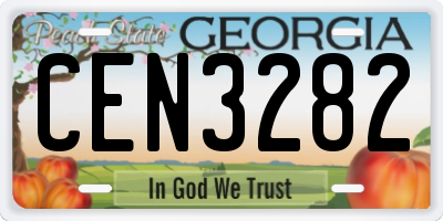 GA license plate CEN3282
