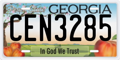 GA license plate CEN3285