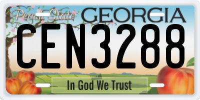 GA license plate CEN3288