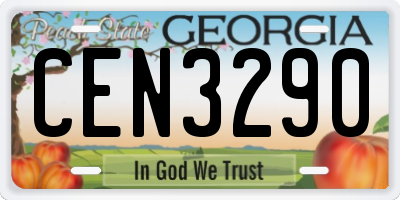 GA license plate CEN3290