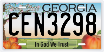GA license plate CEN3298