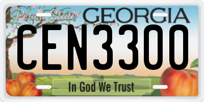 GA license plate CEN3300