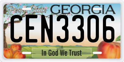 GA license plate CEN3306
