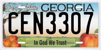 GA license plate CEN3307