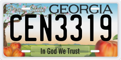 GA license plate CEN3319