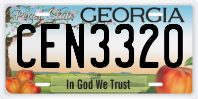 GA license plate CEN3320
