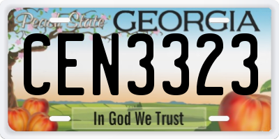 GA license plate CEN3323