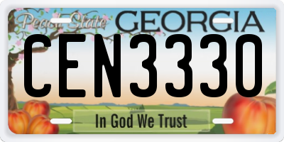 GA license plate CEN3330