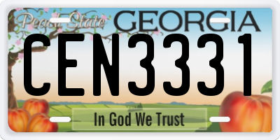 GA license plate CEN3331