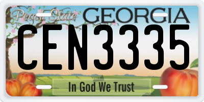 GA license plate CEN3335