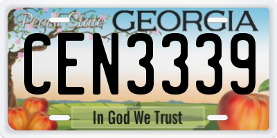 GA license plate CEN3339