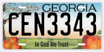 GA license plate CEN3343