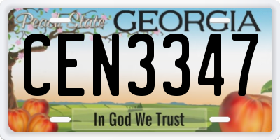 GA license plate CEN3347