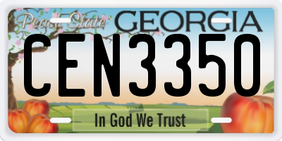 GA license plate CEN3350