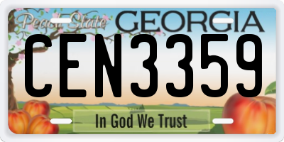 GA license plate CEN3359